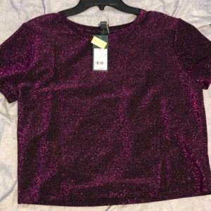 Wild fable crop top sparkle purple